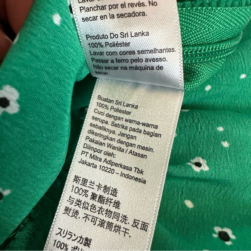 TopShop Green Floral Women's tank Top size 6 - Picture 5 of 6